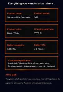 Lenovo S04 Gaming Controller Hall Magnetic Linear Trigger 1000Hz Polling Rate Bluetooth/2.4G/USB-C Triple Mode Dual Motor HD Vibration Fully Compatible With PC/PS/Switch/Mobile Phone