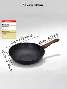 1pc Non-Stick Frying Pan For Home Cooking, Reduces Smoke, Flat Bottom Skillet For Frying And Stir-Frying Seafood Boil