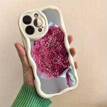 Funda para teléfono 1 funda para teléfono X/ 11/ 12/ 13/ 14/ 15/ 16 Pro |   Funda para teléfono Wave |   Chicas y hombres lindos |   Impreso con un precioso ramo de flores rosas. - Blanco - Ver 1