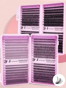640 Pieces Of 10D+20D+30D+40D+50D+60D+80D+100D Fine Hammer Fixed Eyelash Extension Kit D Single Natural Volume Can Be Reused, Lightweight, Easy To Apply Eyelashes, Suitable For DIY Eyelash Extension