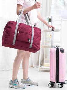 1pc Foldable Large Capacity Travel Bag, Lightweight Luggage Duffel Bag Suitable For Sports, Travel, Vacation, Back To School, Weekend Trip, Overnight, Travel Storage, Airport Travel Clothes, Travel Essentials, Luggage Bag, Christmas Gift Ideas, For Women, Girls, Mom, Mother's Friend, Birthday, Fitness Bag, Sports Bag, Training Bag, Holiday, Thanksgiving, Thank You Gift