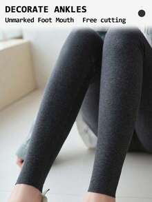 1pc 400g Thick Cloud Fleece Leggings For Women, High Waist Thermal Lined Pants, Warm Christmas/New Year Gift - Multicolor - View 7