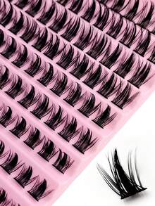 Rikuaild 120pcs D-Curl Fluffy Eyelash Clusters, Cartoon Style, DIY Lash Extension, Soft & Voluminous, Dense Individual Lashes, Natural & Realistic, False Eyelashes - D - View 5