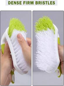 1pc Multi-Functional Stiff Bristle Cleaning Brush, Thick Plastic Handle For Grooves, Stove, Tile Gaps, Mould & Rust Resistant Laundry Brush, Suitable For Home Use
