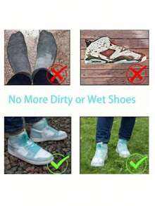 1 Pair/2 Pairs Of Latex Waterproof Non-Slip Shoe Covers, Reusable, Waterproof Protection, Outdoor Latex Rain Boots Waterproof Shoe Covers, Reusable, Rainproof. Multiple Colors Available, Rain And Sand Proof Silicone Rain Shoe Covers, Silicone Waterproof Shoe Covers, Rainy Day Shoe Covers, Reusable Non-Slip Rain Boots, Suitable For Rainy Days, Grass And Cleaning Use (Fits Size 37-45). , Back To School Supplies Summer Cooling, Beach, Travel