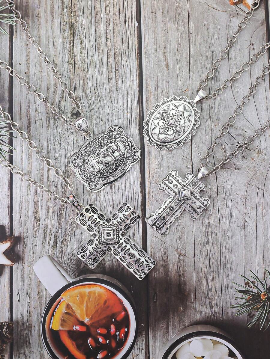 1 pezzo Collana vintage con pendente in stile europeo minimalista con motivo geometrico in perline CCB, design unisex