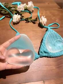 1 对可重复使用的硅胶胸垫 - 隐形聚拢垫，适用于泳装和内衣，柔软加厚增强垫，可自然提升胸部，非常适合比基尼， - 彩色 - 查看 2