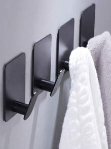 Gancho de acero inoxidable, gancho adhesivo sin perforar para el baño, detrás de la ropa en la puerta, gancho de metal