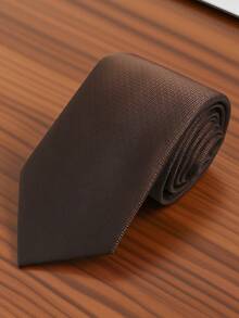 1 pieza Corbata anudada a mano de color café oscuro, adecuada para uso casual, de negocios y diario - Multicolor - Ver 7