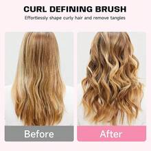 Curl Defining Brush, Boar Bristle Hair Brush Gifts Women And Men – Shape, Volumize, And Detangle Curly Hair Styling With Reduced Pulling And Curl Separation Pink - 粉色 - 查看 4