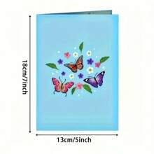 Handmade 3D Butterfly Pop Up Greeting Card - Vibrant Floral Design With Colorful Butterflies, Elegant Gift For Mother's Day, Birthday, Anniversary, Valentine's, Thanksgiving, Father's Day - Wife, Girlfriend, Mother, Special Occasion Card | 3D Popup Card | Intricate Craftsmanship