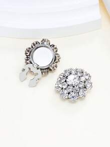 1/2/4 件 23 毫米女士水钻纽扣套、水晶纽扣套、可拆卸夹式纽扣套、服装用水晶花式纽扣、带钳子的纽扣按扣（适用于礼服衬衫配件）、铅色