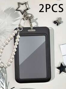 حامل بطاقات أسود مع تعليقات نجمة وخرز مزيف، يمكن استخدامه كزينة للحقيبة أو كسلسلة مفاتيح أو لحفظ بطاقات الهوية وبطاقات العضوية والصور وبطاقات العنوان، وكغلاف واقي. مناسب للاستخدام اليومي أو للزينة أو كهدية لأصدقائك وعائلتك وأحبائك في مناسبات مثل عيد الحب وعيد الميلاد وعيد الأم وبداية العام الدراسي - متعدد الألوان - مشاهدة 15