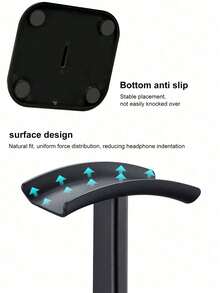 Detachable Headphone Stand Hanger, Headset Holder Rack, Gaming Desk Headphone Bracket, Aluminum Alloy Headphone Display Stand - Multicolor - View 5