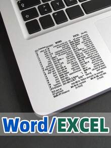 1片/2片笔记本电脑Windows/WORD快捷键贴纸，即撕即贴，无需裁剪，高品质，可作为笔记本电脑日常装饰。