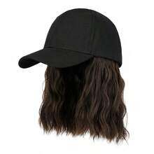 8" Hair Extensions Hat Wig With Baseball Cap Adjustable Hat Attached Curly Wave Synthetic Hairpiece For Women