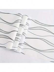 1 卷北欧风格 3D 条纹自粘壁纸 17.7 英寸 X 39.3/118.1/196.8/393 英寸 白色 易于粘贴和撕开 适用于客厅、卧室和餐厅的防潮装饰 - 白色 - 查看 4