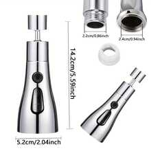 3-Mode Kitchen Faucet Head, 360° Swivel High-Pressure Sprayer Nozzle, Kitchen Sink Faucet Replacement - Multicolor - View 6