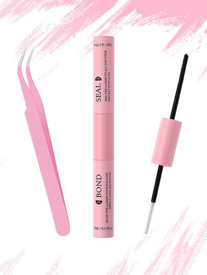 2/1 Set Eyelash Extension Glue Sealant And Eyelash Tweezers, Strong, Gentle, Non-Irritating Eyelash Glue With Precise And Easy-To-Use Eyelash Tweezers, Essential Eyelash Extension Kit