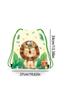 单只装，纤薄设计。可定制的抽绳口袋饰有可爱的动物图案，并可印上您的名字或节日祝福语。打造专属您的背包。这款背包非常适合女孩、男孩和青少年日常使用，包括郊游、旅行、运动、游泳、徒步旅行和其他户外活动。返校时尚之选。 - 綠色 - 查看 4