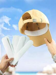 10/20pcs Sweat Absorbing Pads, Hat Brim Sweat Pads, Shirt Collar Pads, Hat Sweat Bands, Hat Liners, Collar & Cuff Protectors, Sweat Absorbing Hat Liners - Sweat, Dirt Resistant, Breathable, Disposable Pads, For More Comfortable Hat Wearing - Non-Woven Fabric, Easy To Use