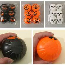 6 Pieces Of Halloween Plastic Smiling Pumpkin Bucket Venue Decoration Props, Ghost Pumpkin Bucket, Pumpkin Light Decorations - Multicolor - View 5