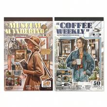 Scrapbook Stickers Book - 20 Sheets Decoractive Papers & 30 Sheets Aesthetic Pre-Cut People Washi Stickers For Journaling Junk Journaling, Decorative Ephemera Arts Craft