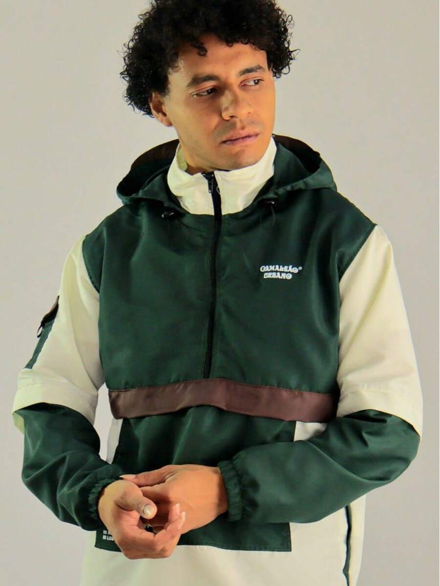 ANORAK URBAN CHAMELEON WINDCUT JACKET HOOD Autumn Spring Oversized Knot Zipper Men's - 綠色的 - 查看 1