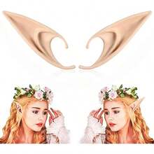 FRESHME Fairy Pixie Elf Ears - Cosplay Soft Pointed Ears Elven Masquerade Vampire Fairy Ears Makeup Costume Accessories - C - 長精靈耳朵(1對) - 查看 10
