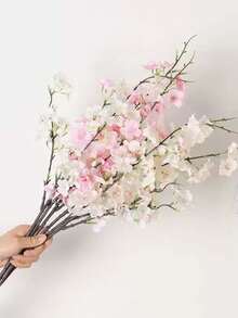 1PC/3PCS/6PCS, Artificial Cherry Blossom Flower Bouquet, Plastic Fake Peach Blossoms,Modern Minimalism Style-For Spring Decorations Home, Vases, Weddings, Parties, Living Room, Bedroom, DIY Walls, New Year's Gifts Valentine's Day Gifts - Multicolor - View 6