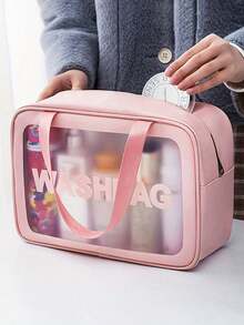 3个/1个大容量防水化妆包，透明便携设计，双手柄 - 非常适合存放化妆品和洗漱用品。化妆包，化妆品收纳包，洗漱包，化妆袋，旅行包，返校必备。PVC透明化妆包，洗漱包，便携式防水化妆品旅行包，大容量多功能，可悬挂洗漱包，资料包，行李包，手提包，内衣包，鞋袋，衣物收纳包，护肤品收纳包，女士旅行收纳包，美容工具收纳包，洗漱包