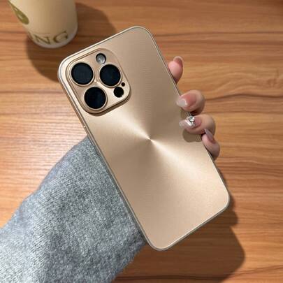 High-Quality Laser Aurora CD Colorful Matte Metallic With HD Glass Lens Film New Anti-Drop Phone Case Cover Compatible With IPhone 17, 16, 15, 14, 13, 12, 11 Series