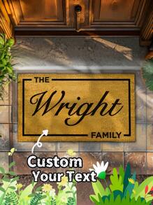 1pc Custom Text Doormat,New Home Gift,Personalized Custom Doormat,Imitation Cashmere Material,Personalized Gift,Welcome Door Mat,Established Date Custom Door Mat With Family Name,Gift For Couples,Wedding Gift