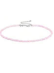 1 chiếc vòng cổ choker đính hạt thời trang Bohemian - Hồng - Xem 1