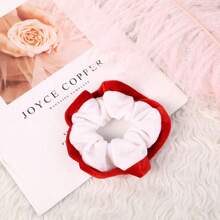 1 pièce Chouchou de Noël en peluche, accessoire capillaire mini en tissu minimaliste, joli élastique à cheveux