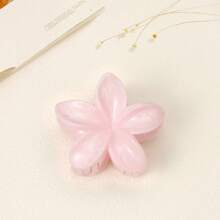 3pcs/6pcs Set Summer Marble Pattern Glossy Pink Daisy Flower Sweet Cute Small Hair Claw Bangs Clip Ponytail Holder Hair Accessories