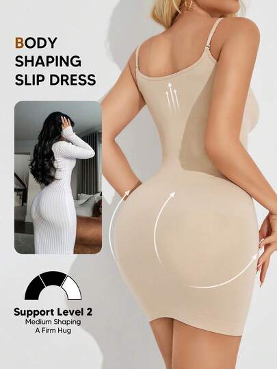 Shapewear Dress Slip For Women Tummy Control Adjustable Spaghetti Full Slip Seamless Body Shaper For Under Dresses