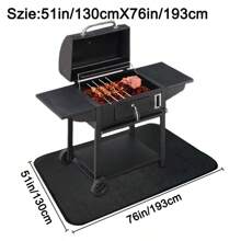 Tapis de barbecue d'extérieur - résistant au feu, tapis de grill anti-taches et anti-huile - tapis au sol pour protéger le bois et la pelouse - tapis d'isolation haute température multi-usage pour foyer