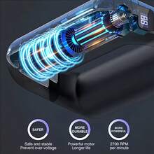 Newly Upgraded Multifunctional Fascia Massager, 5 Handheld Modes, 5 Frequency Adjustments, Portable And Convenient - Includes Adjustable Back Support Belt - Suitable For Waist, Leg And Full Body Use - Perfect Gift Choice! - Black - View 7