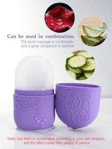 1pc/2pcs/3pcs Facial Beauty Massage Kit Includes Double-Head Massage Roller, Triangular Gua Sha Board, Ice Mold, Body Scraping Massage Tools, Purple Color,Beauty,Skin Care Products,Spa,Self Care,Skin Care Tools,Face Care,Esthetician Supplies,Massage,Face Massage Tool,Face Roller - Purple - View 3