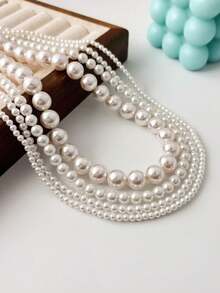 1條簡潔優雅假珍珠項鍊,適合女性日常/度假佩戴