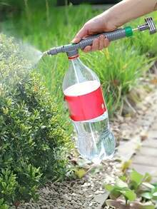 1 件可调节饮料瓶喷雾器，浇花喷头，压力雾化喷嘴园艺工具；可调节喷嘴花园喷雾器，塑料高压手动泵喷头适合标准饮料瓶，手持式植物浇水装置