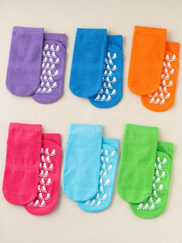 6 Pairs Kids Anti-Slip Non-Slip Dots Socks, Comfortable Breathable House Socks For Daily Wear