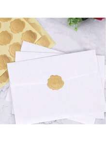 Selos de Envelope com Aparência de Coração Gravado a Ouro em Cera, Autoadesivos, para Convites de Casamento/Cartões de Saudação/Lembrancinhas de Festa