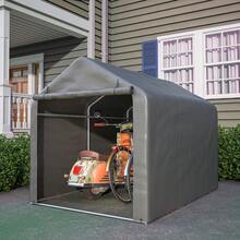Jaxilyn Tool Shed, 160x220x165 Cm Bicycle Garage, Garage Tent, Garden House Storage Tent Bicycle Shed Tool Tent Storage Garage, Dark Gray - 灰色 - 查看 1