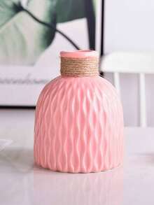 Sturdy Plastic Roping Vase And Artificial Flower Set, Suitable For Decorating Dining Room, Living Room, Balcony, Cafe, Bedroom, Study, Party, Valentine's Day Gift Gifts Birthday Graduation Home Decor Back To School Room Decor School Supplies Flower Vase Glass Vase - Pink - View 11