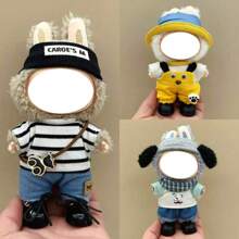 Nuevo artículo recién llegado y talla grande vendido - Conjunto de ropa casual para pequeño perro de 17 cm Labobo Doll, con accesorios colgantes, ropa de plástico intercambiable y diseño lindo para Labubu (solo ropa)