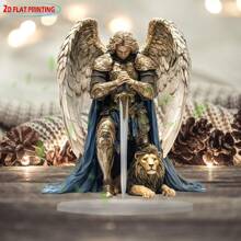 Estatua acrílica de calidad para altar del Arcángel Miguel | Decoración eterna sin energía | Regalo sagrado de Navidad para el hogar/oficina/cafetería (santuario desde barra gótica hasta garaje)