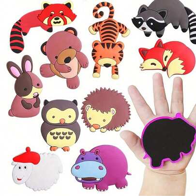 10PCS Fridge Magnets,Random Animals Shaped Refrigerator Magnets,Full Back Magnetic Soft Rubber Toys Gift, Fridge Whiteboard Cartoon Toy