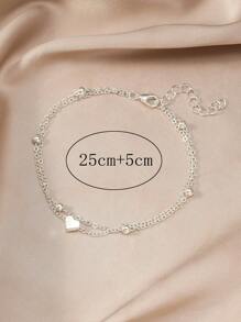 1 Peça Tornozeleira com Pingente em Forma de Coração e Símbolo do Infinito, Contas de Liga de Zinco Criativo com Tartaruga, Joias de Praia da Moda para Mulheres